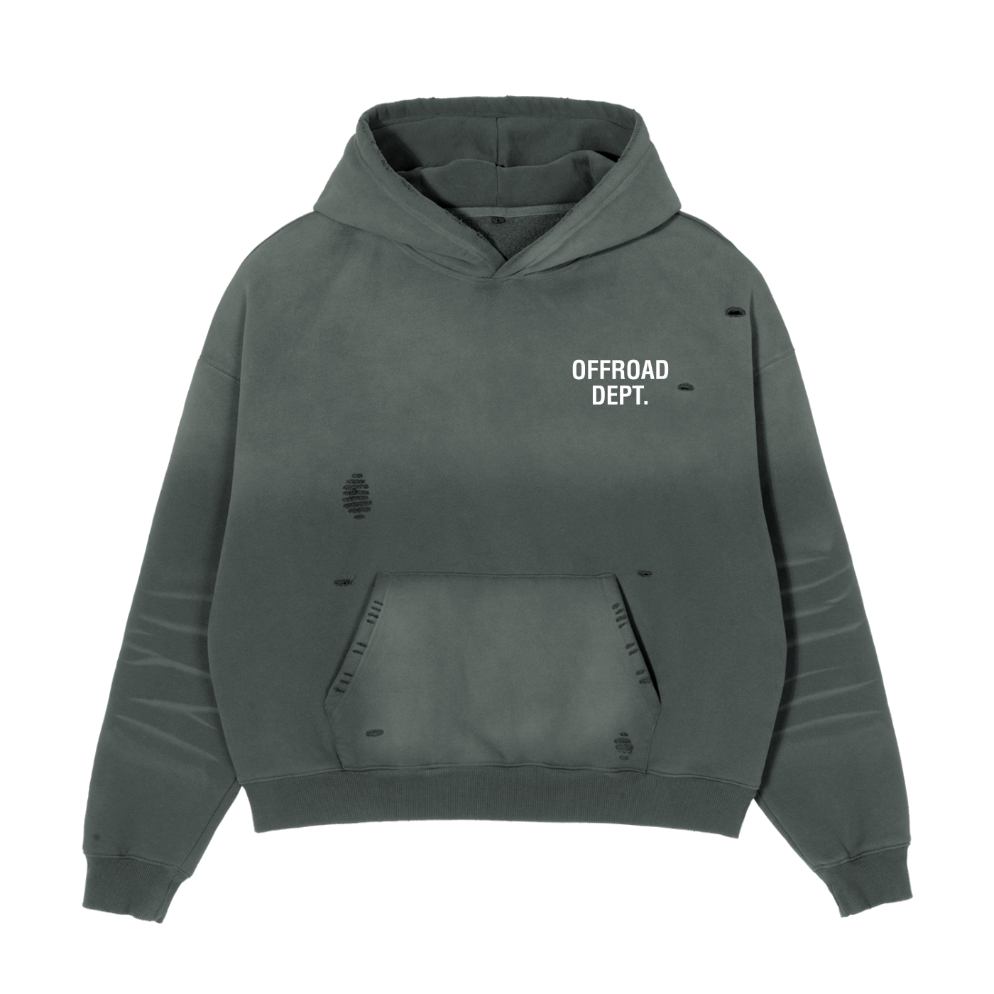 DISTRESSED BOXY HOODIE